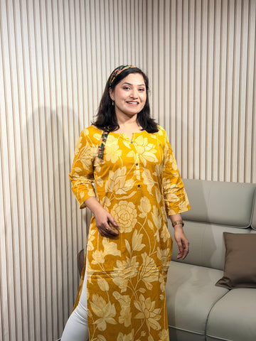 Sunshine Bloom Floral Kurti