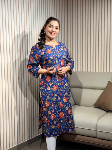 Midnight Bloom Kurti