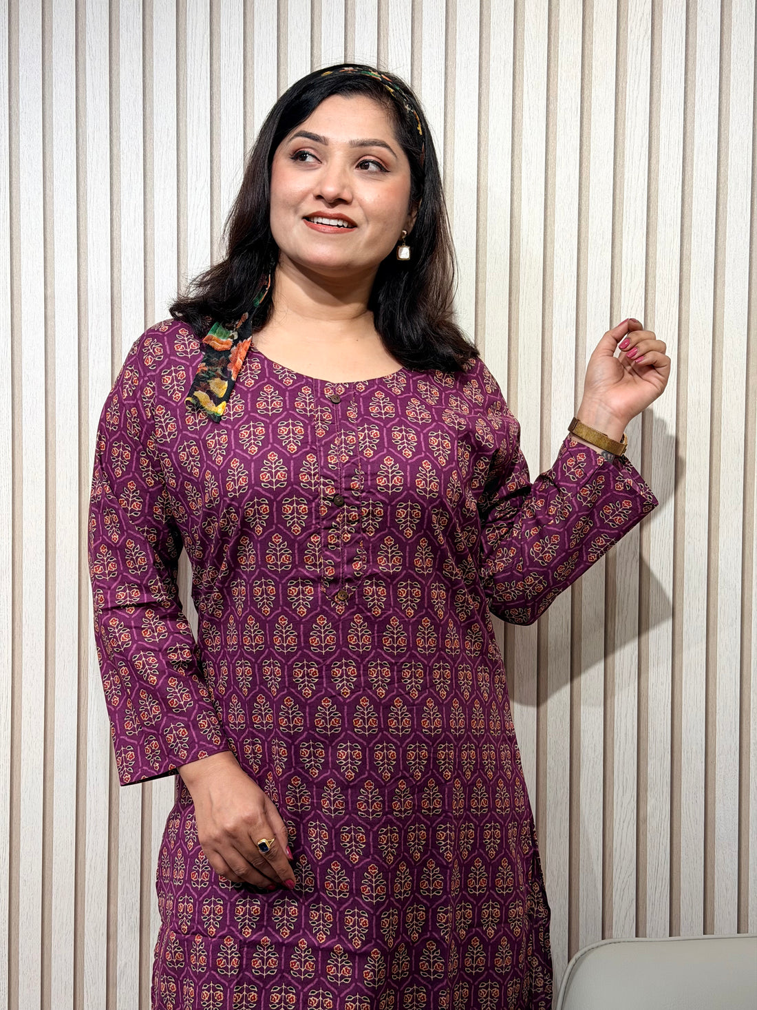 Elegant Wine Purple Kurti