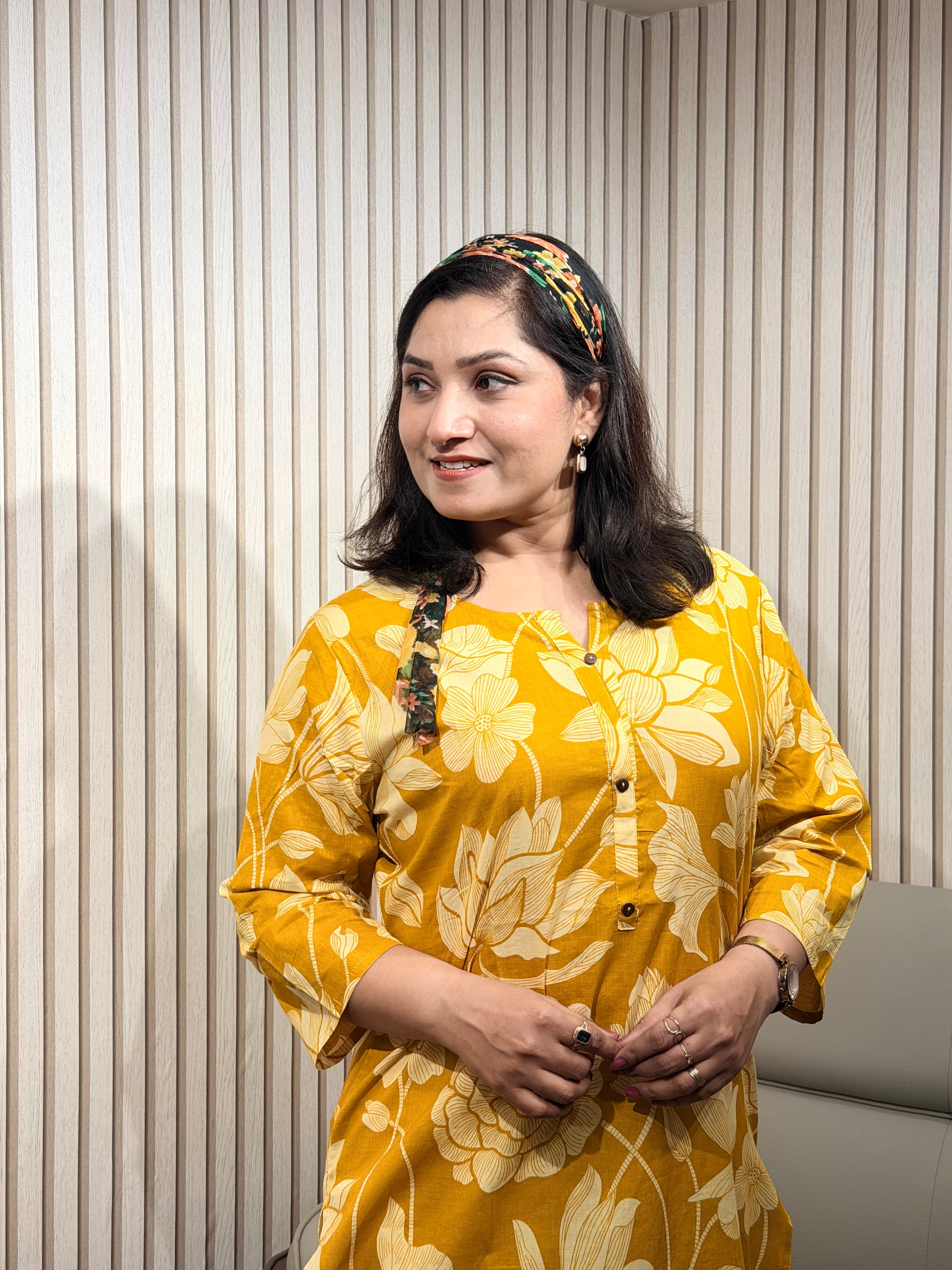 Sunshine Bloom Floral Kurti