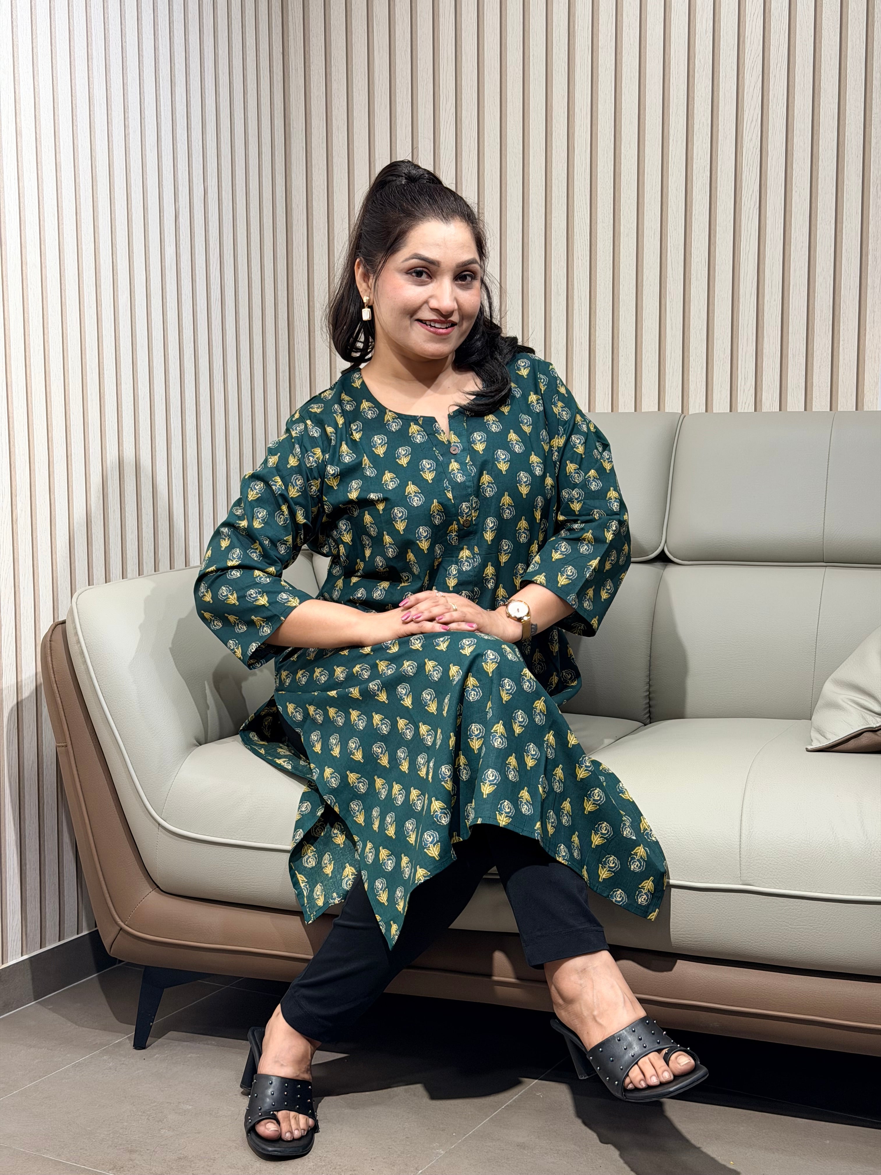 Evergreen Floral Kurti