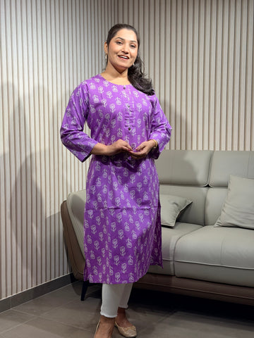 Beautiful purple floral Kurti