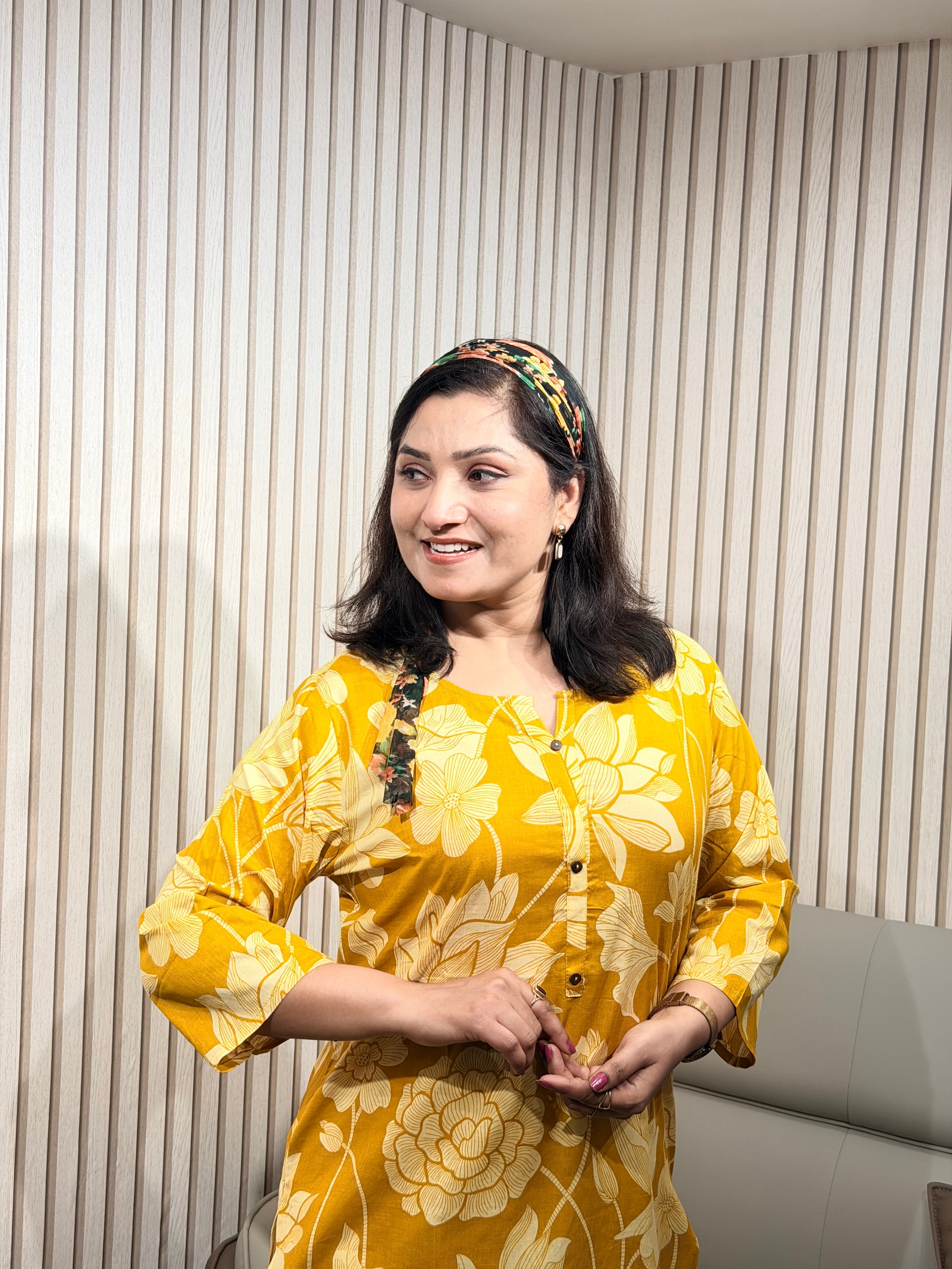 Sunshine Bloom Floral Kurti