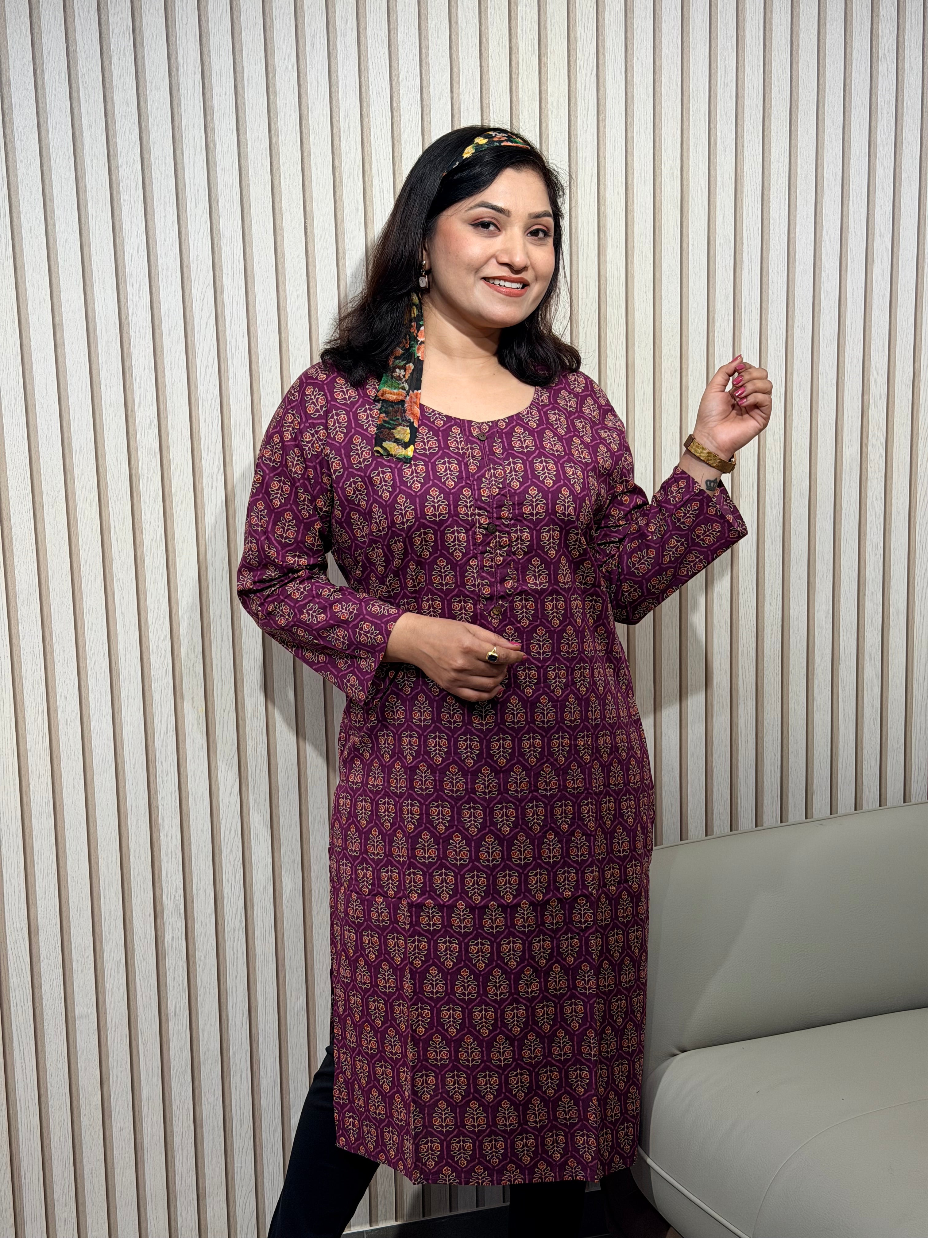 Elegant Wine Purple Kurti