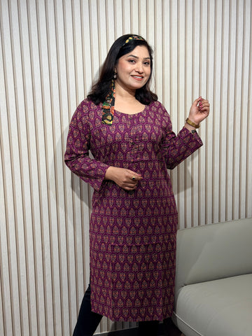 Elegant Wine Purple Kurti