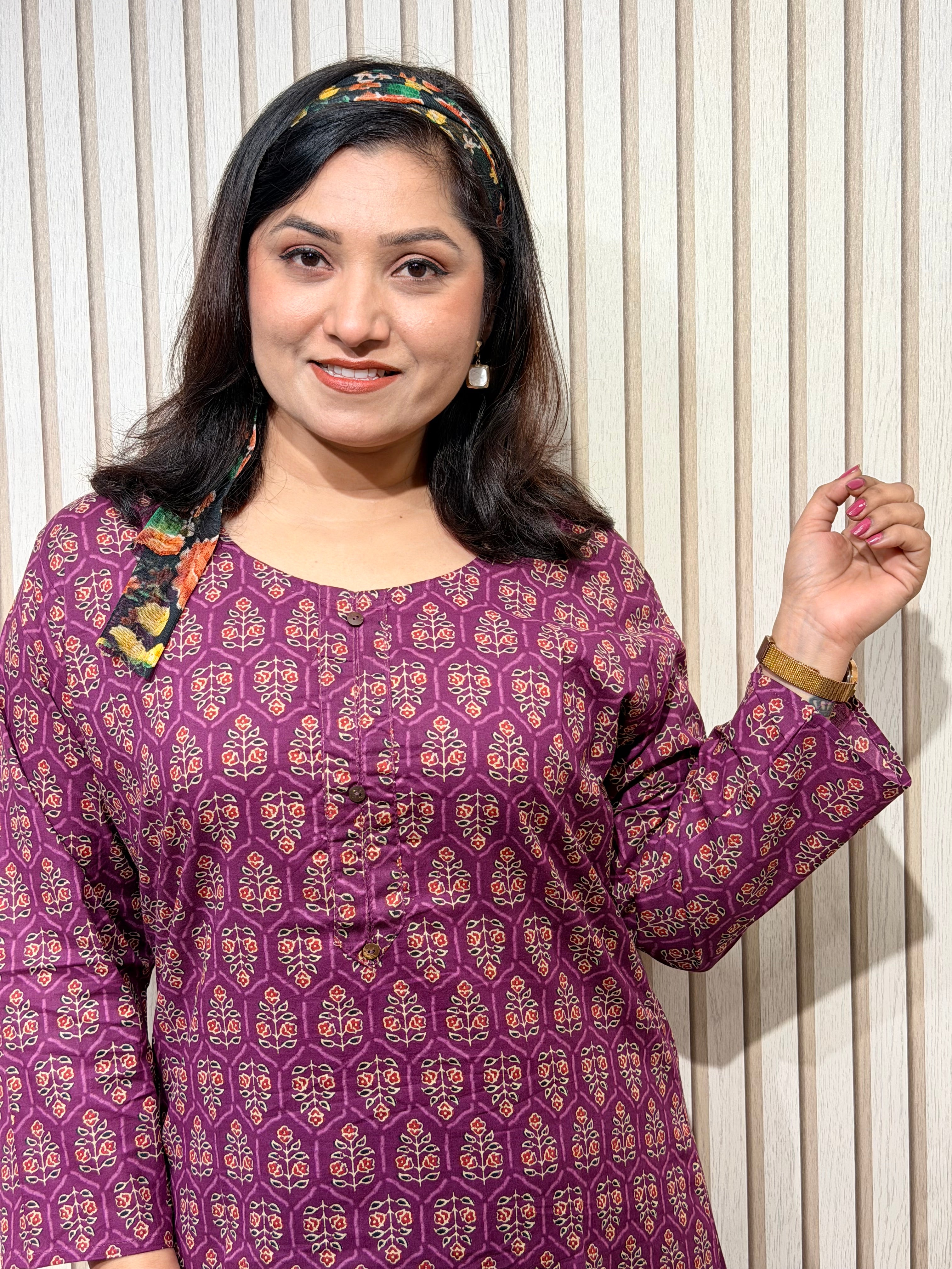 Elegant Wine Purple Kurti