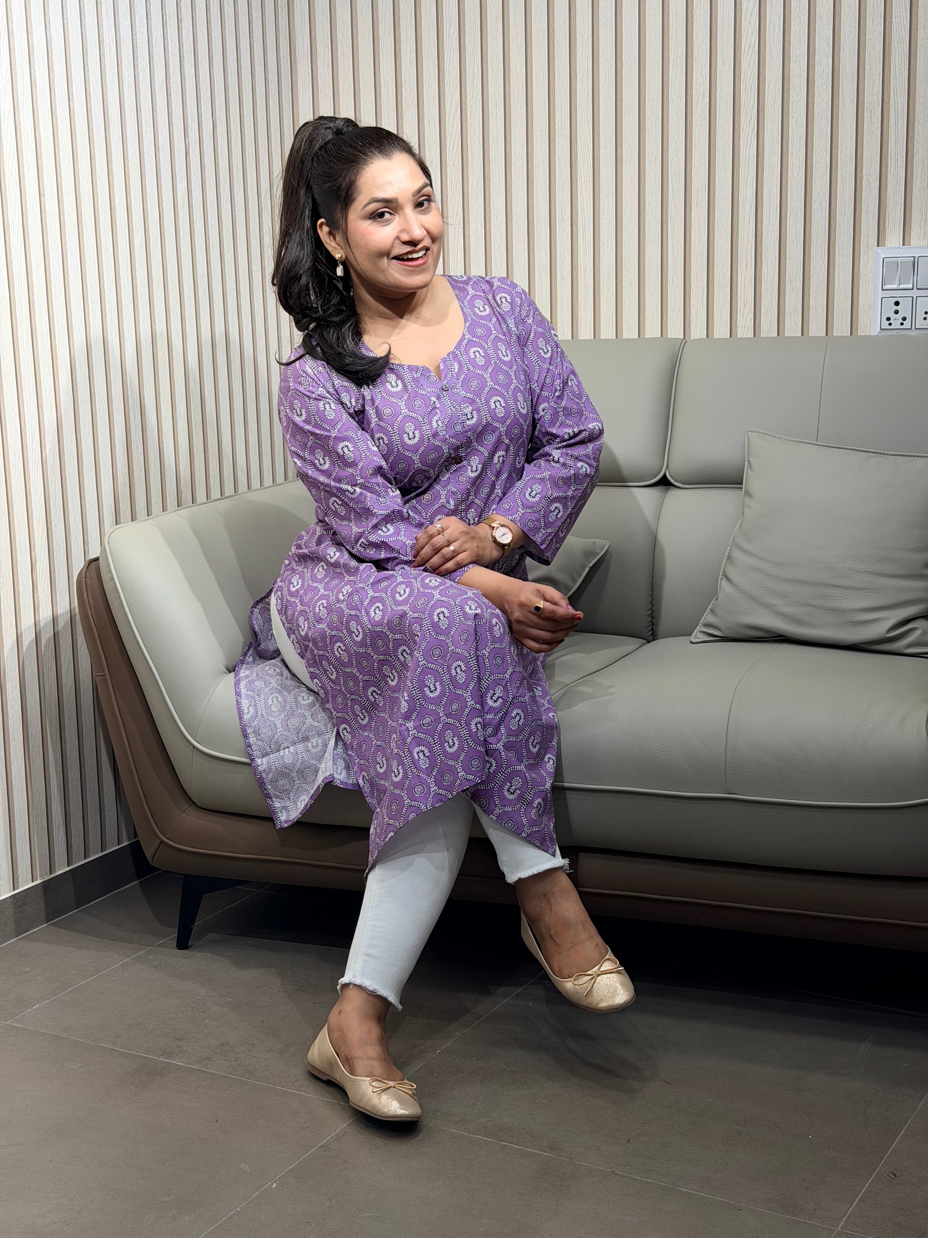Pastel Purple Ethnic Kurti