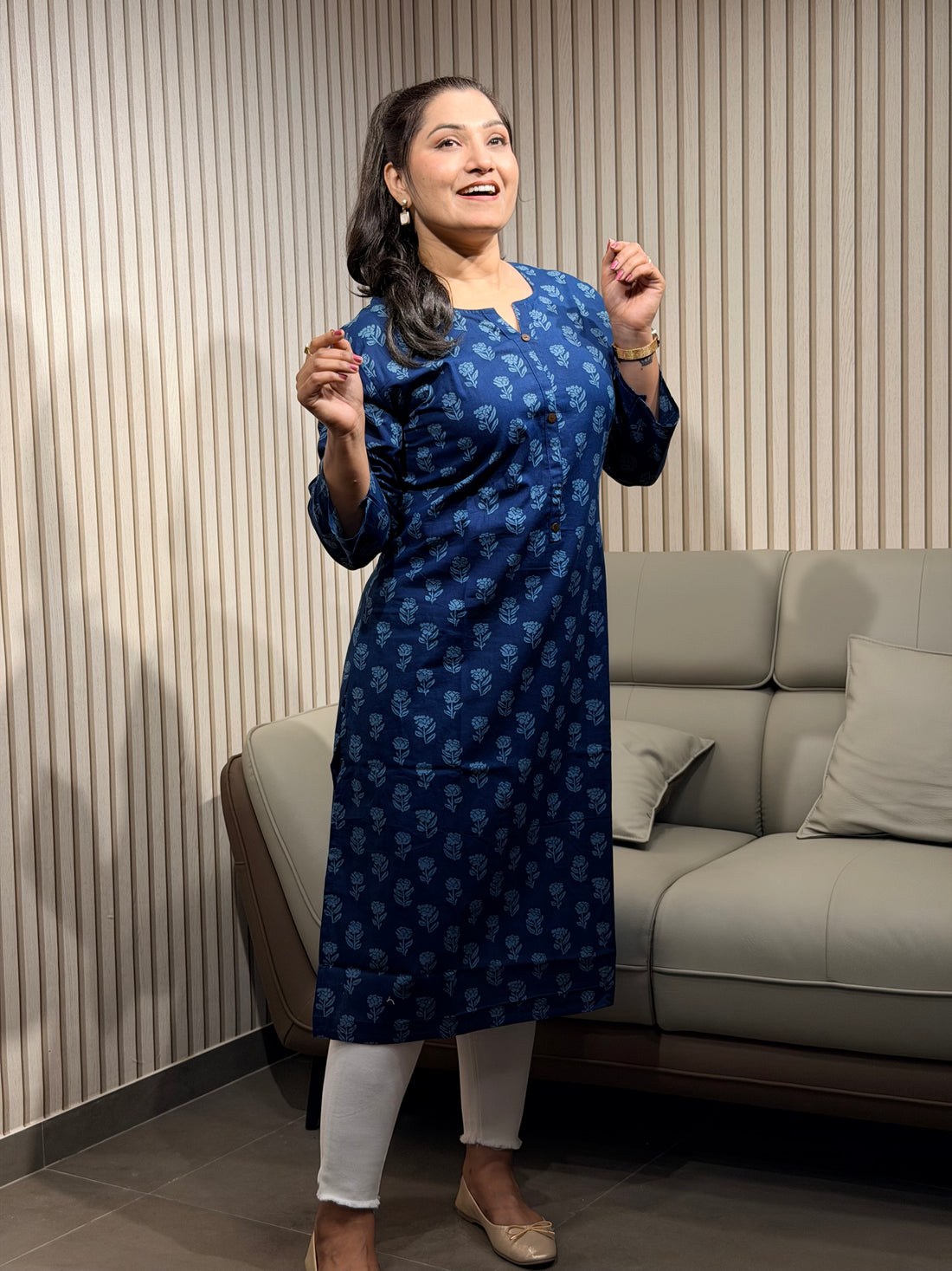 Soft Breeze Sky Blue Kurti