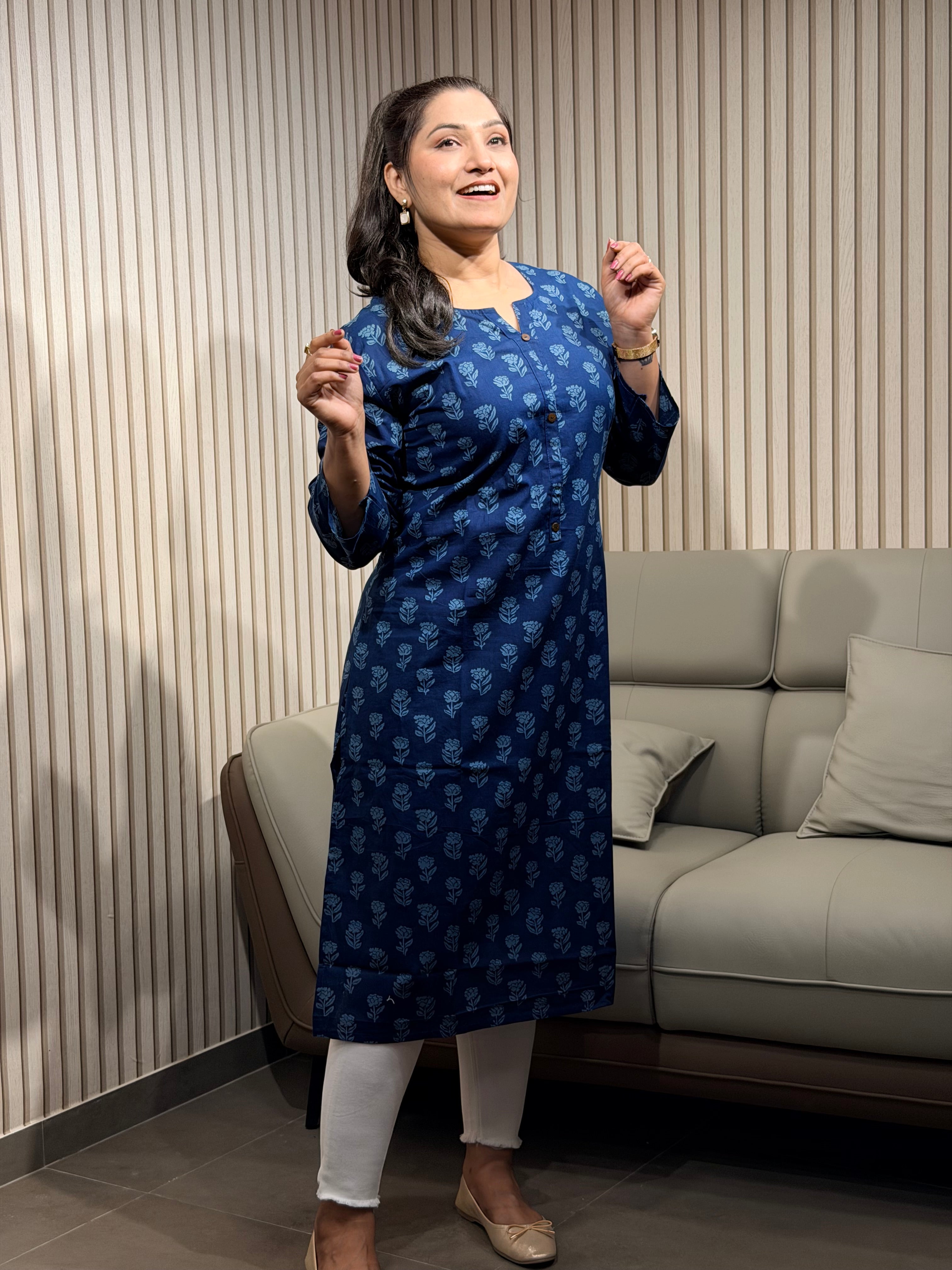 Soft Breeze Sky Blue Kurti