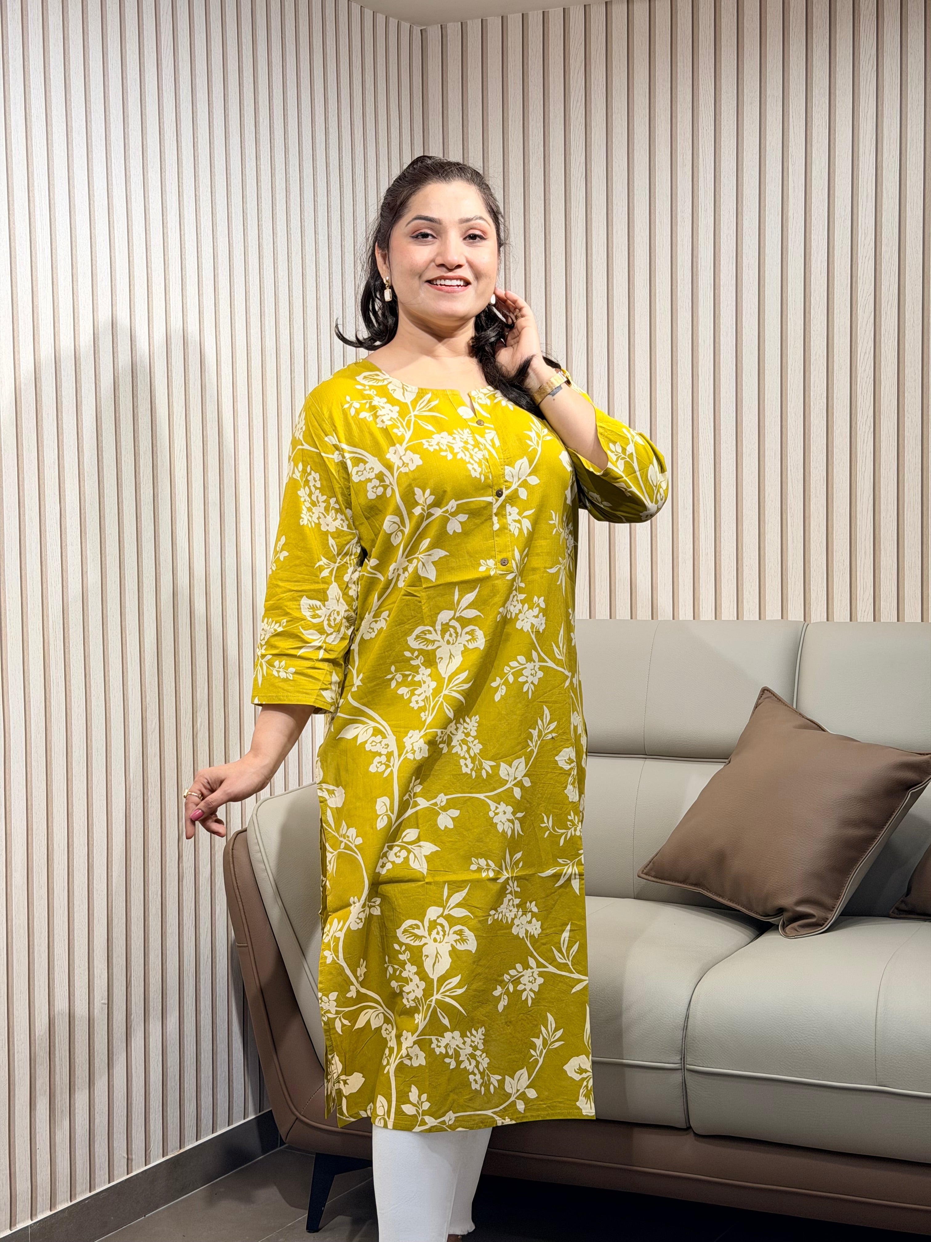 Soft Green Floral Kurti