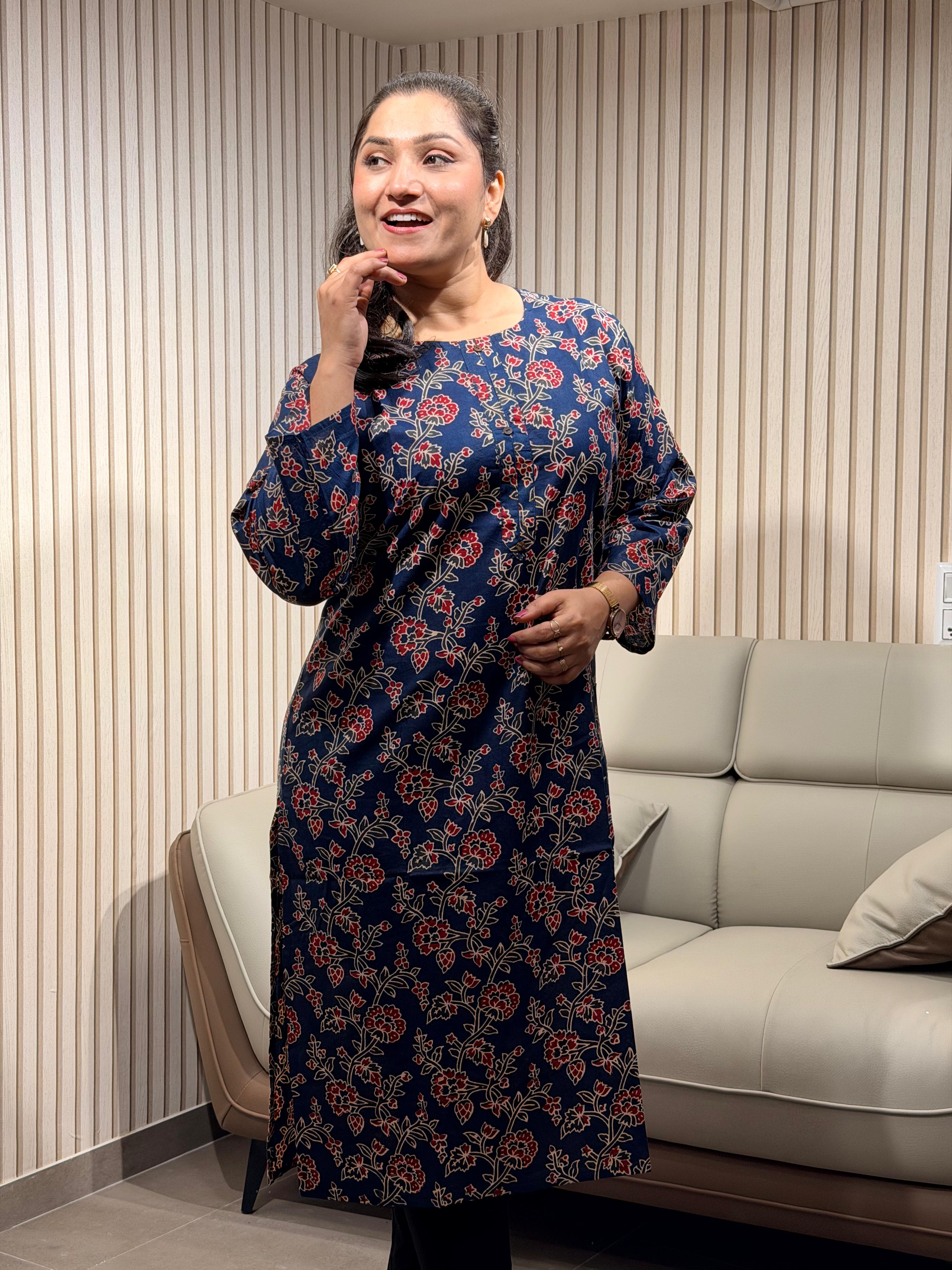 Midnight navy Blue Kurti