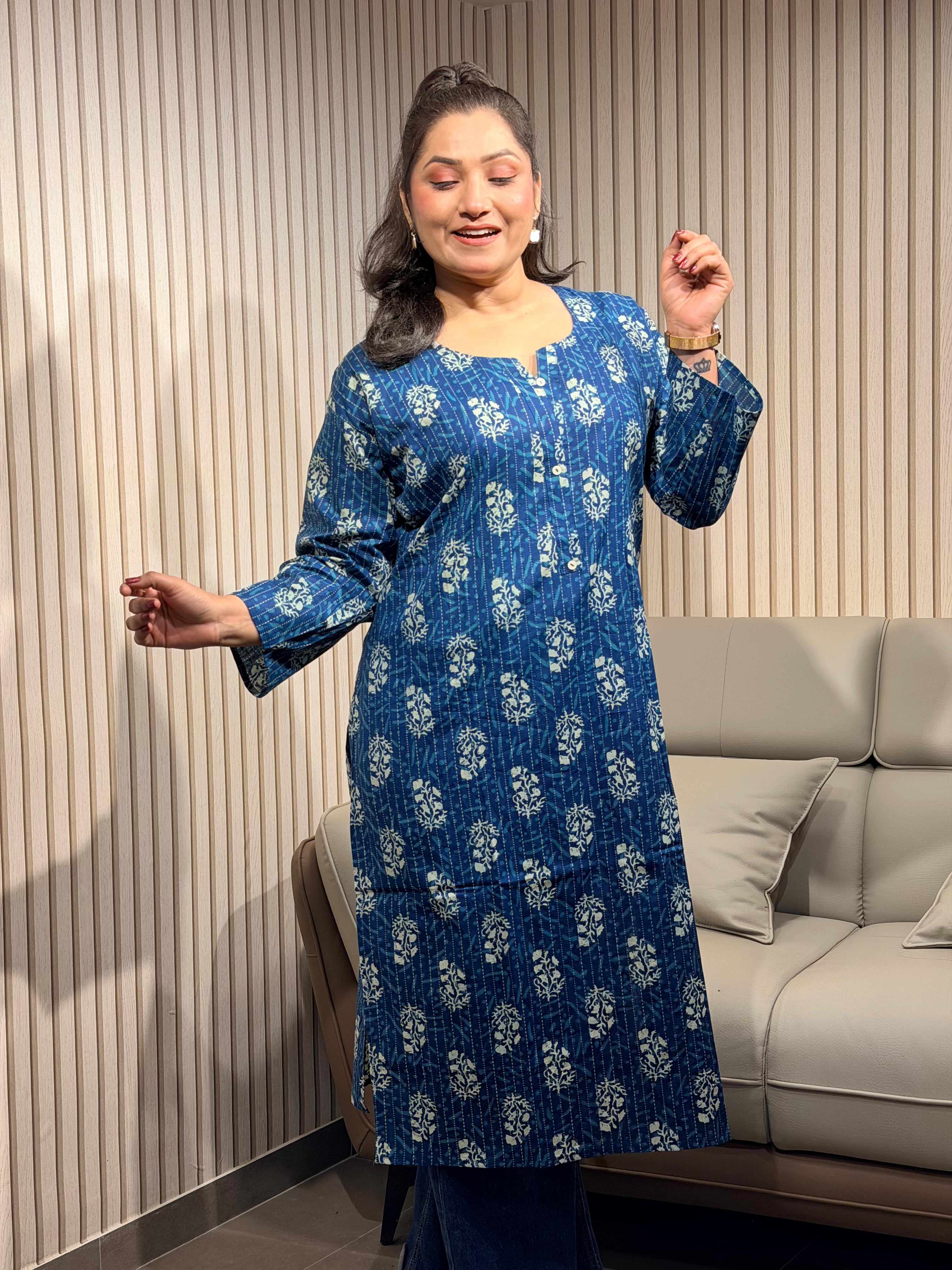 Indigo Breeze Floral Print