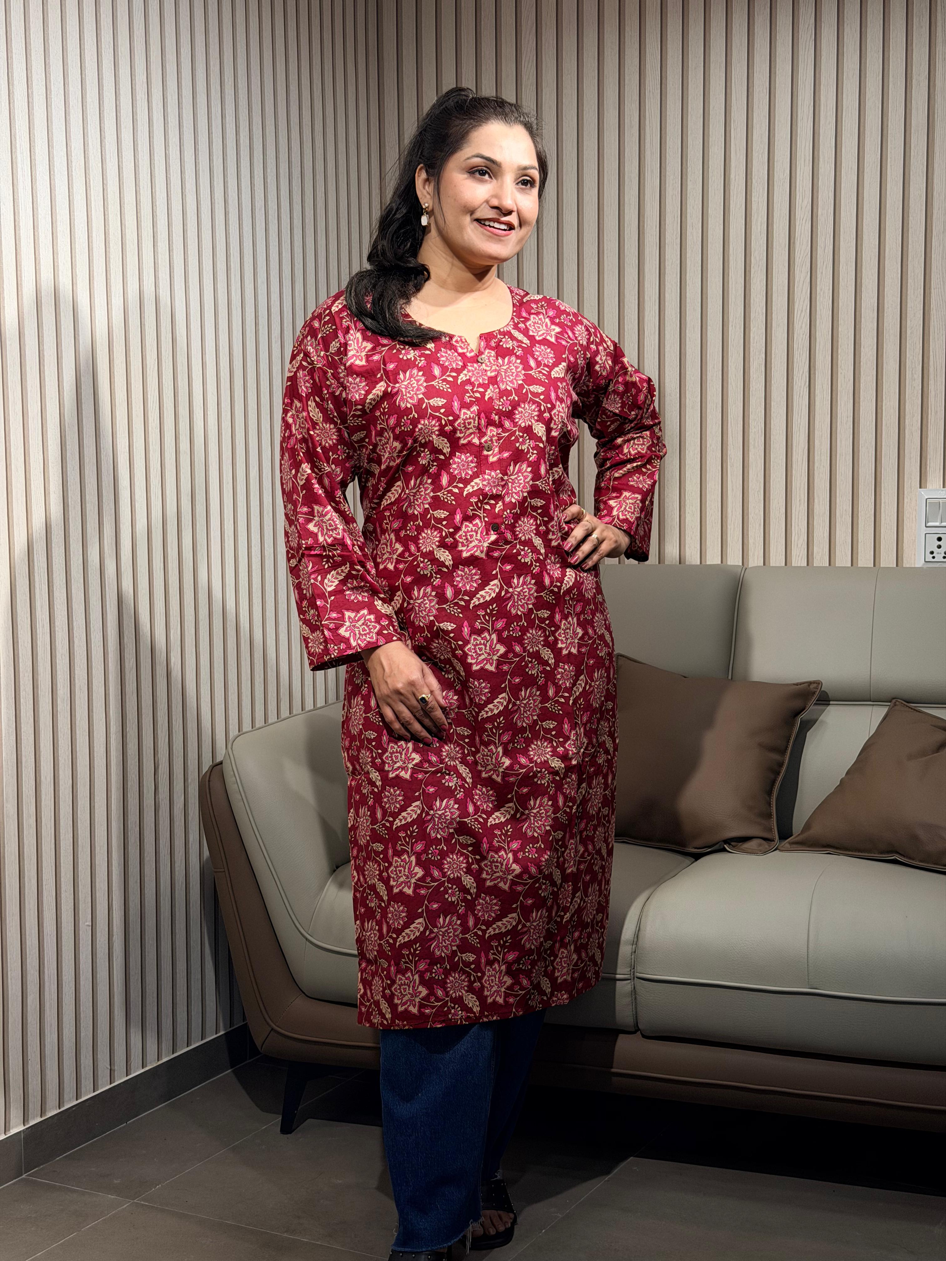 Rich Maroon Ethnic Kurti